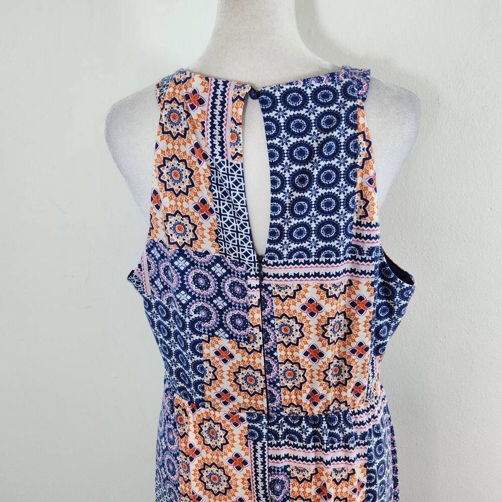 Kut from the Kloth Blue and Orange Boho Maxi Dress Size 12 Patchwork Boho Dress - Picture 6 of 10